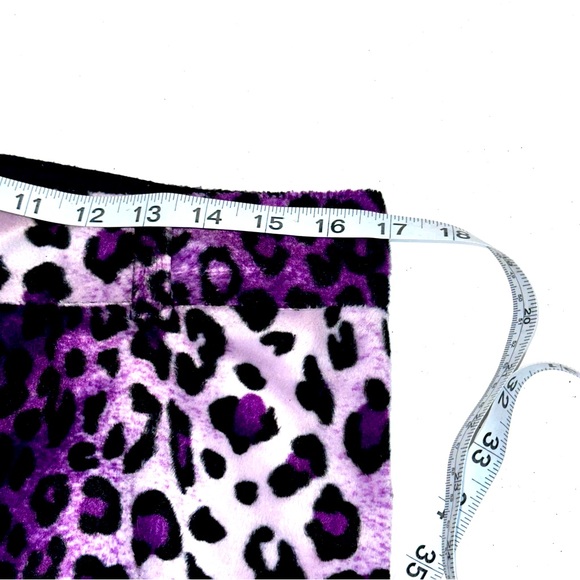 Purple leopard Lip Service velvet pants size 9 vintage Hot Topic lace up flares - Picture 3 of 8